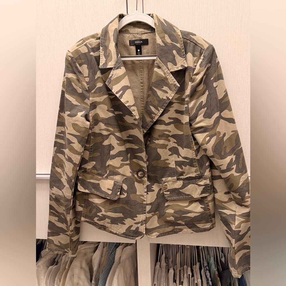 Aqua Women's Camouflage Blazer, XS, NEW
